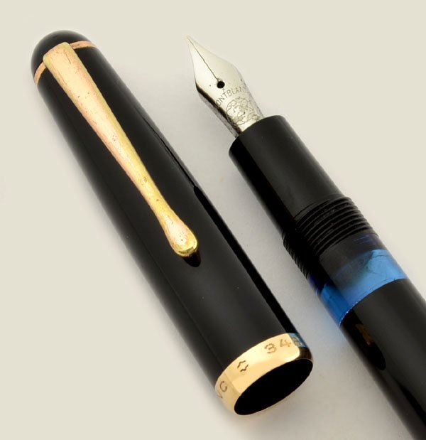 Montblanc 342 Fountain Pen - 1950s, Basic Black, Steel Right OM